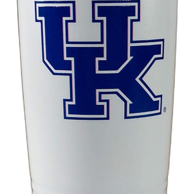 Game Day Outfitters Kentucky University 20oz White Travel Tumbler- Stainless Steel Double Walled Beverage Tumbler with Acylic Lid - UK Wildcats Drinkware For Office, Home, etc