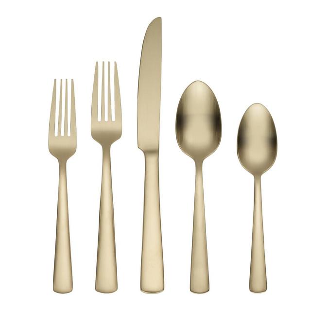 Oneida 20pc Stainless Steel Aptitude Champagne Satin Flatware Set