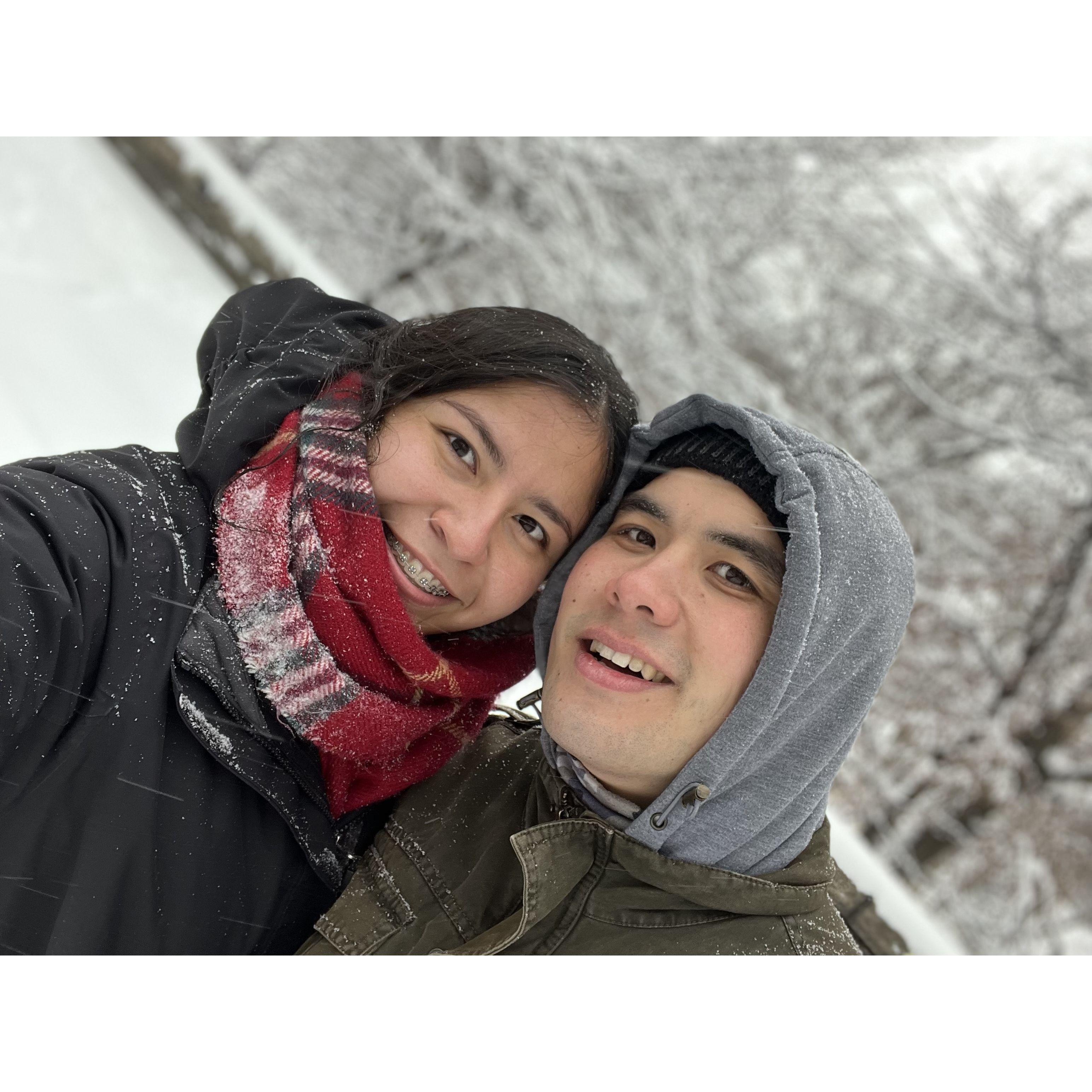 David's 29th Birthday, we took a walk in the middle of s snowstorm! Pretty Fun!