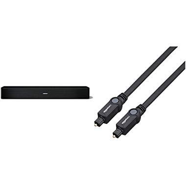 Bose Solo 5 TV Sound System with Universal Remote Control & AmazonBasics Digital Optical Audio Toslink Cable - 3.28 Feet (1 Meter)