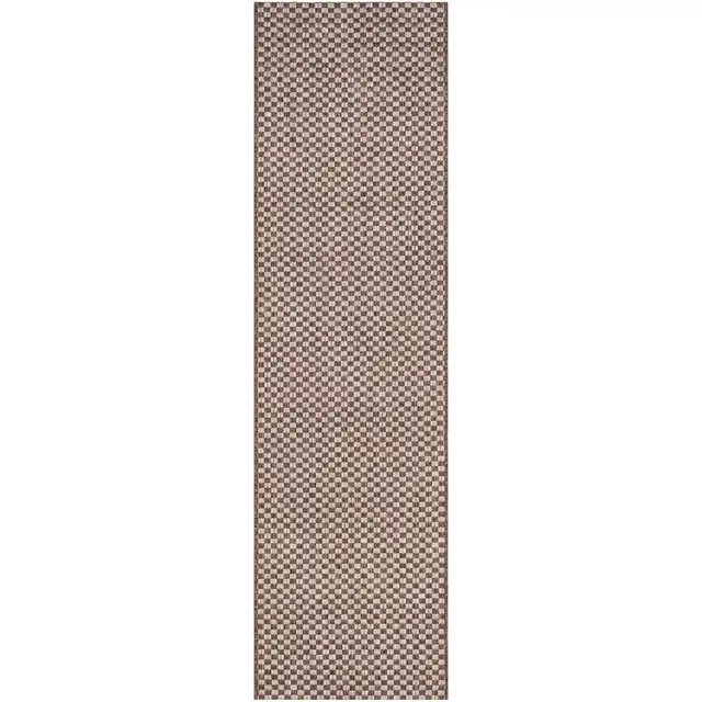 Courtyard CY8653 Power Loomed Indoor/Outdoor Runner Rug - Light Brown/Light Grey - 2'3"x6'7" - Safavieh.