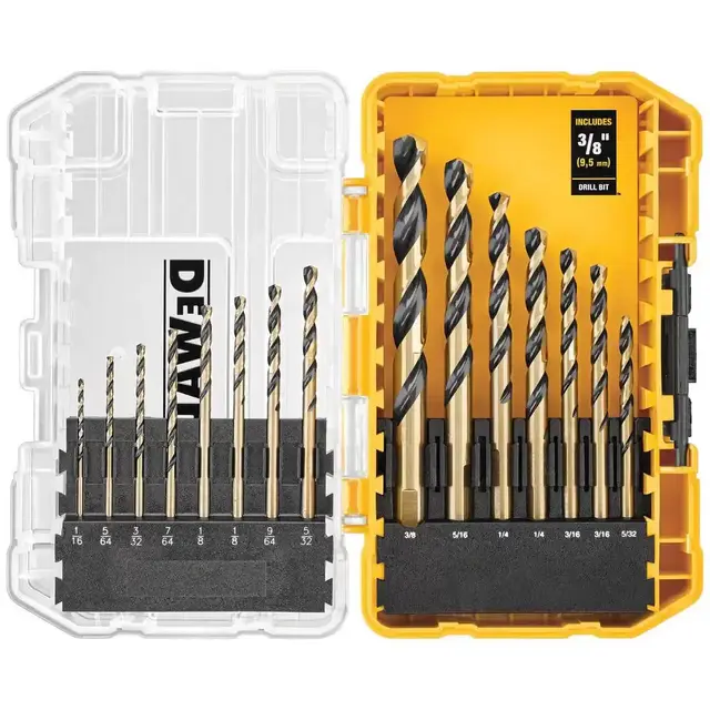 Black and Gold Drill Bit Set (15-Piece)