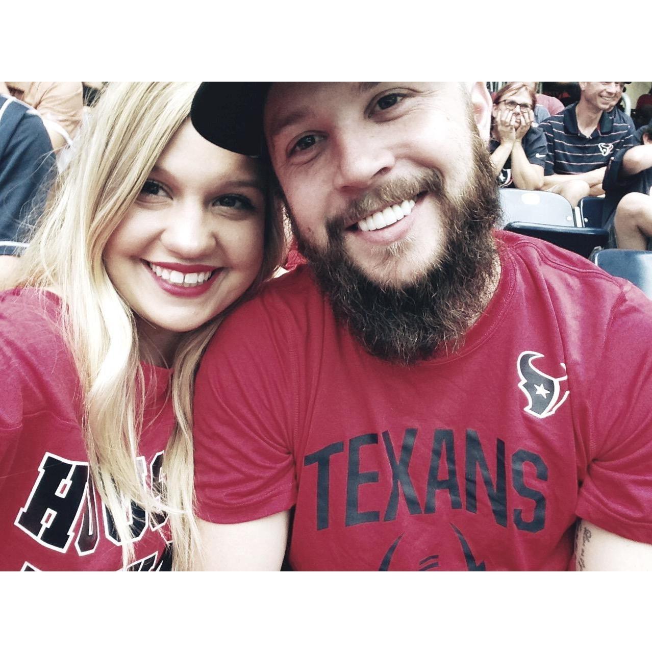 Caitlin's first NFL game in Houston, Texas