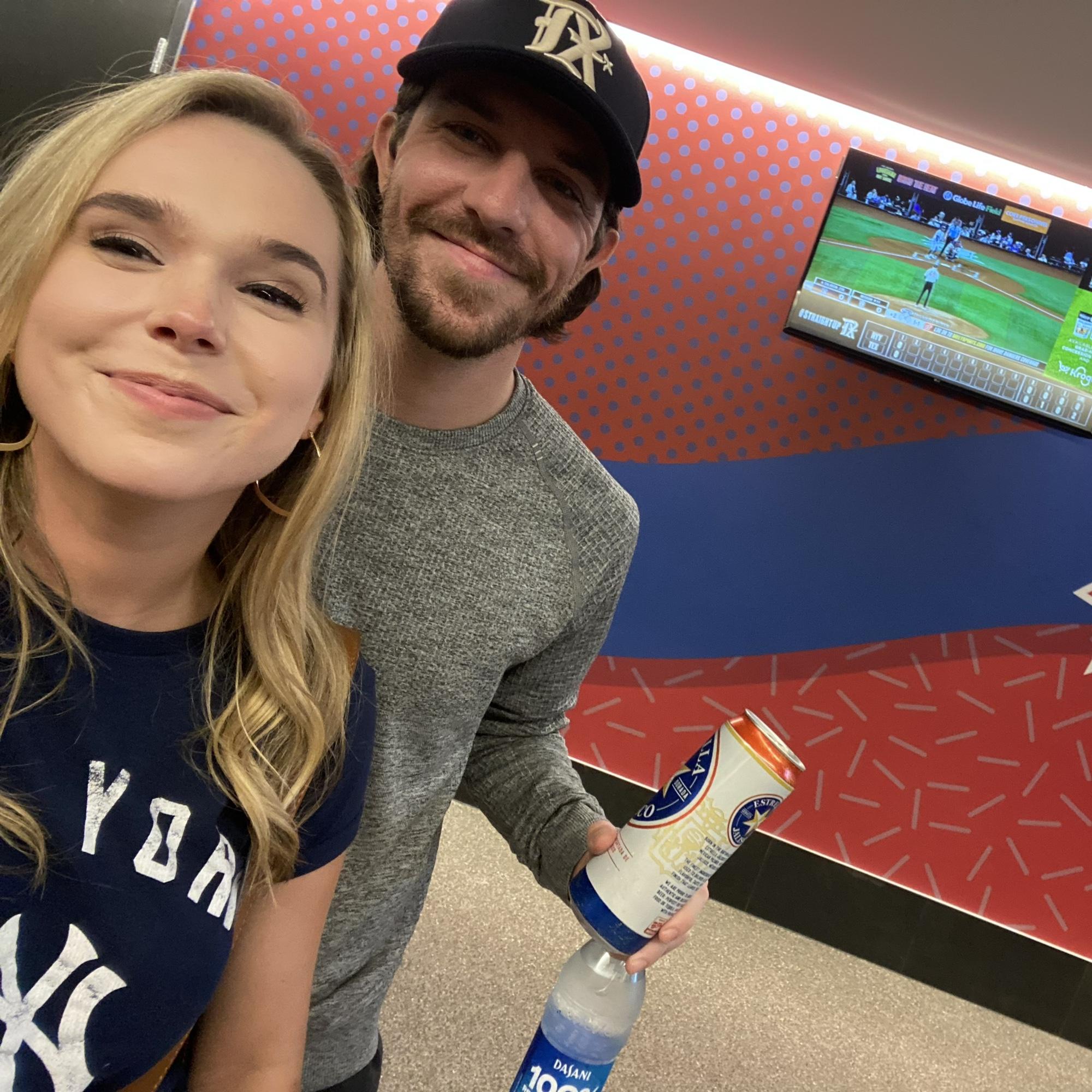 First Rangers game together (Kelsey wearing Yankees gear - don’t worry she converted to Rangers fandom now!)