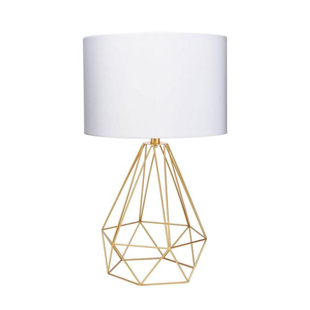 10" Celeste Wire Prism Silverwood Table Lamp (Includes CFL Light Bulb)Gold - Decor Therapy