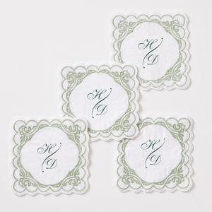 Bespoke Embroidered Coasters, Set of 4
