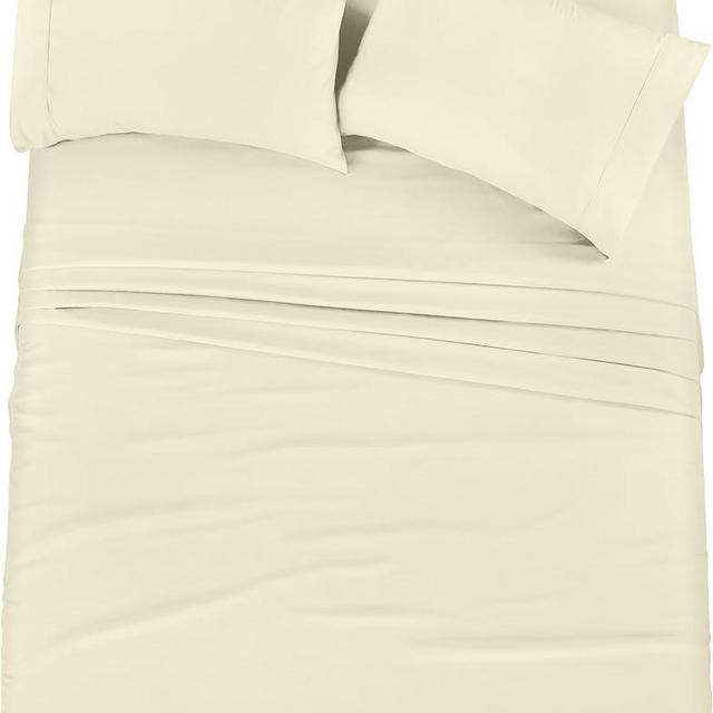 Utopia Bedding King Bed Sheets Set - 4 Piece Bedding - Brushed Microfiber - Shrinkage and Fade Resistant - Easy Care (King, Ivory)