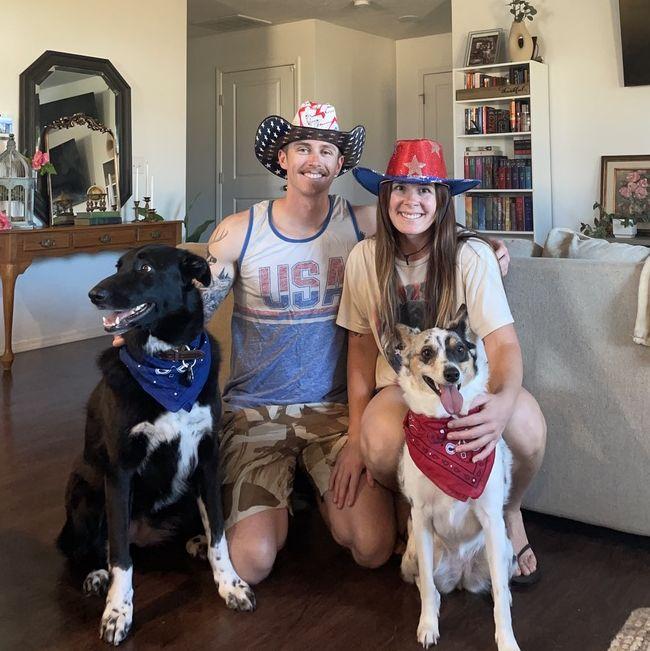 Our one and only family picture, Happy Fourth of July!
