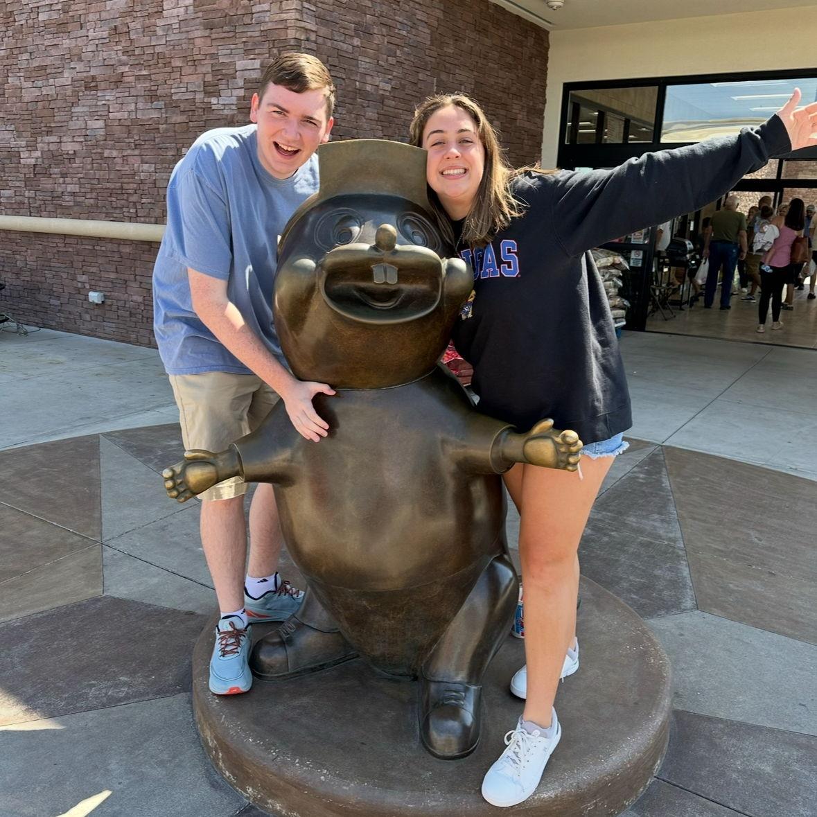Posing with Bucee (Gracee loves Bucee) - 2023