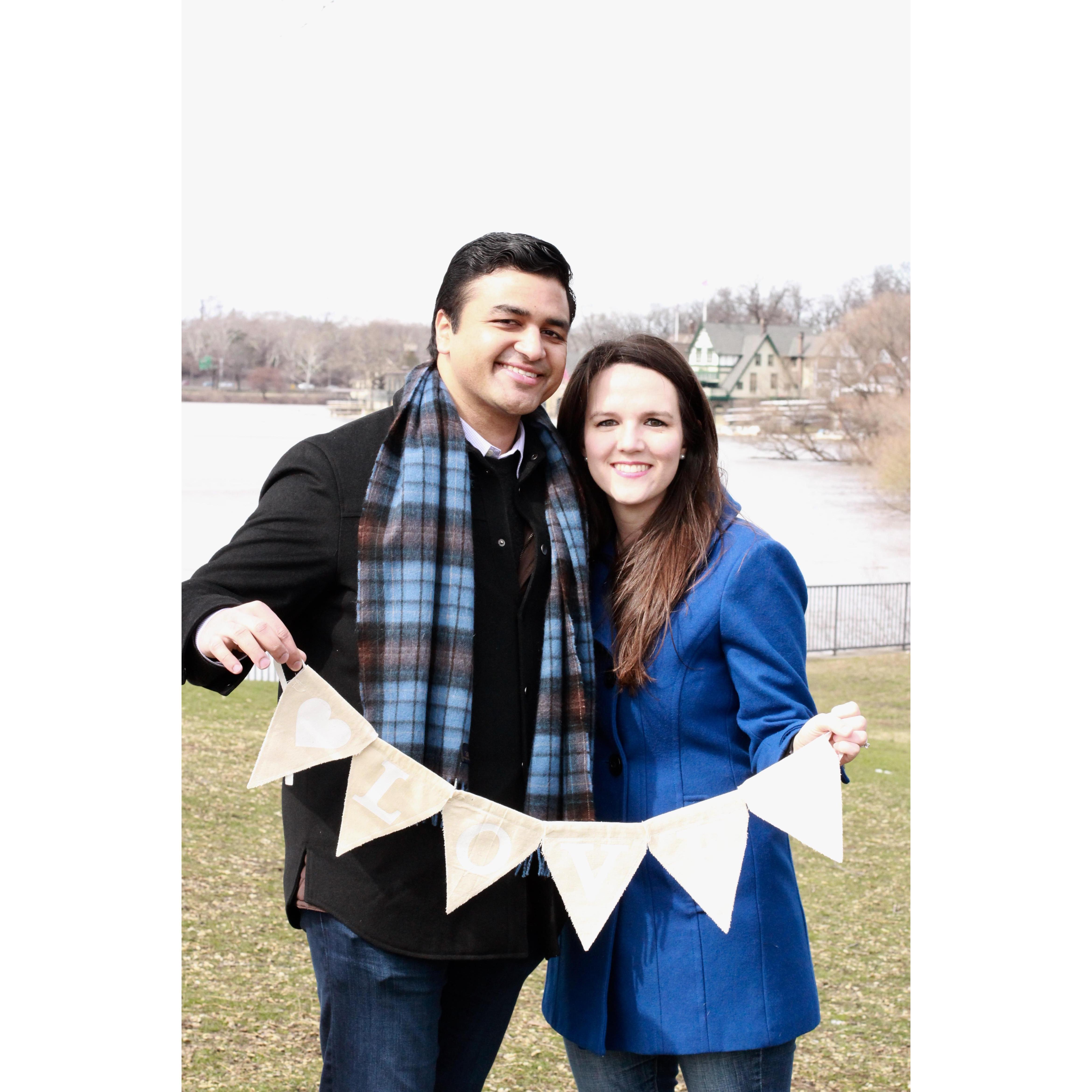Walking along Boathouse Row in Philadelphia has been a great way to spend time together. :)