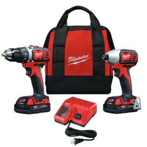 Milwaukee M18 Cordless Brushed 2 Tool Drill/Driver and Impact Driver Kit