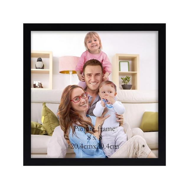 Giftgarden 8x8 Picture Frame Black, 8 by 8 Thin Square Photo Frame for Wall Tabletop Display, Single