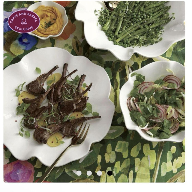 White ruffle platters