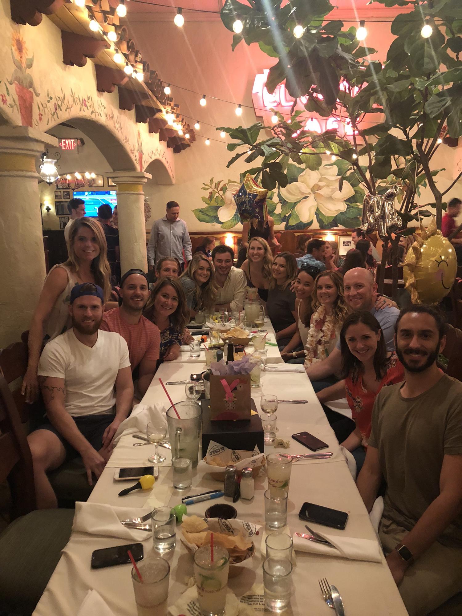 An amazing LA sendoff from some of Katie's closest friends at El Cholo - 7/30/18