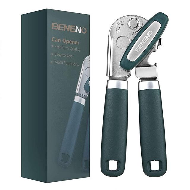 Can Opener Manual, Can Opener with Magnet, Hand Can Opener with Sharp Blade Smooth Edge, Handheld Can Openers with Big Effort-Saving Knob, Can Opener with Multifunctional Bottles Opener