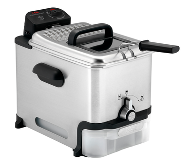 T-fal Deep Fryer with Basket, Stainless Steel, Easy to Clean Deep Fryer, Oil Filtration, 2.6-Pound, Silver, Model FR8000