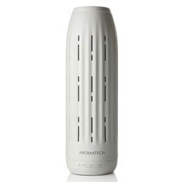 AromaTech Ambience Scent Diffuser for Essential Oil Blends & Fragrances – Waterless Scent Machine w/Bluetooth for Home, Bathroom Boutiques, Hotel, Spa – White Stone