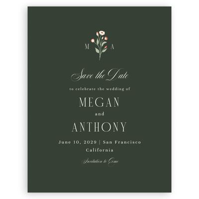 Green Greenery Wedding Digital Save the Date - Feuille Portrait