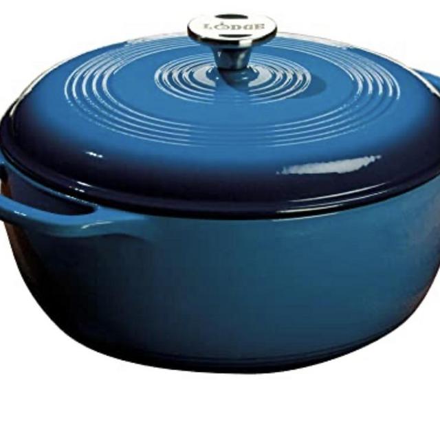Lodge 4.5qt Blue Enameled Cast Iron Dutch Oven