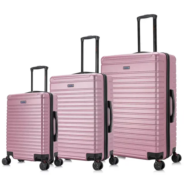 InUSA Luggage Deep 3-Piece Hardside Spinner Luggage Set in Rose Gold