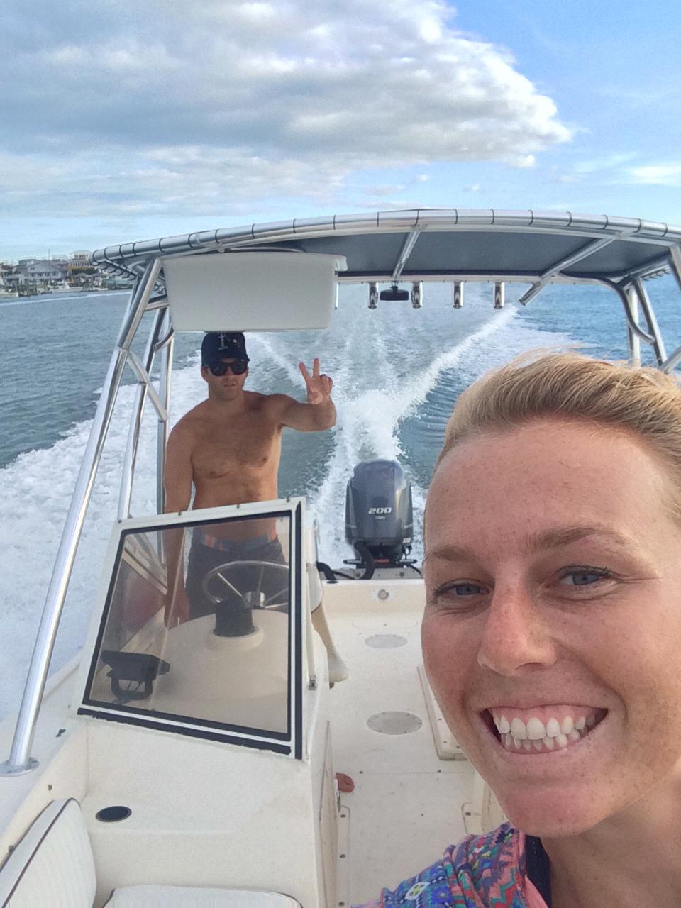 Jill and Russ on the boat