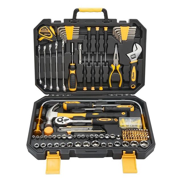 KOOPOOL 159 Piece Tool Set, General Household Hand Kit, Basic Tool Kit for Home Auto Repair, Plastic Toolbox Storage Case