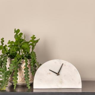 Decorative Half Moon Marble Mantel Clock