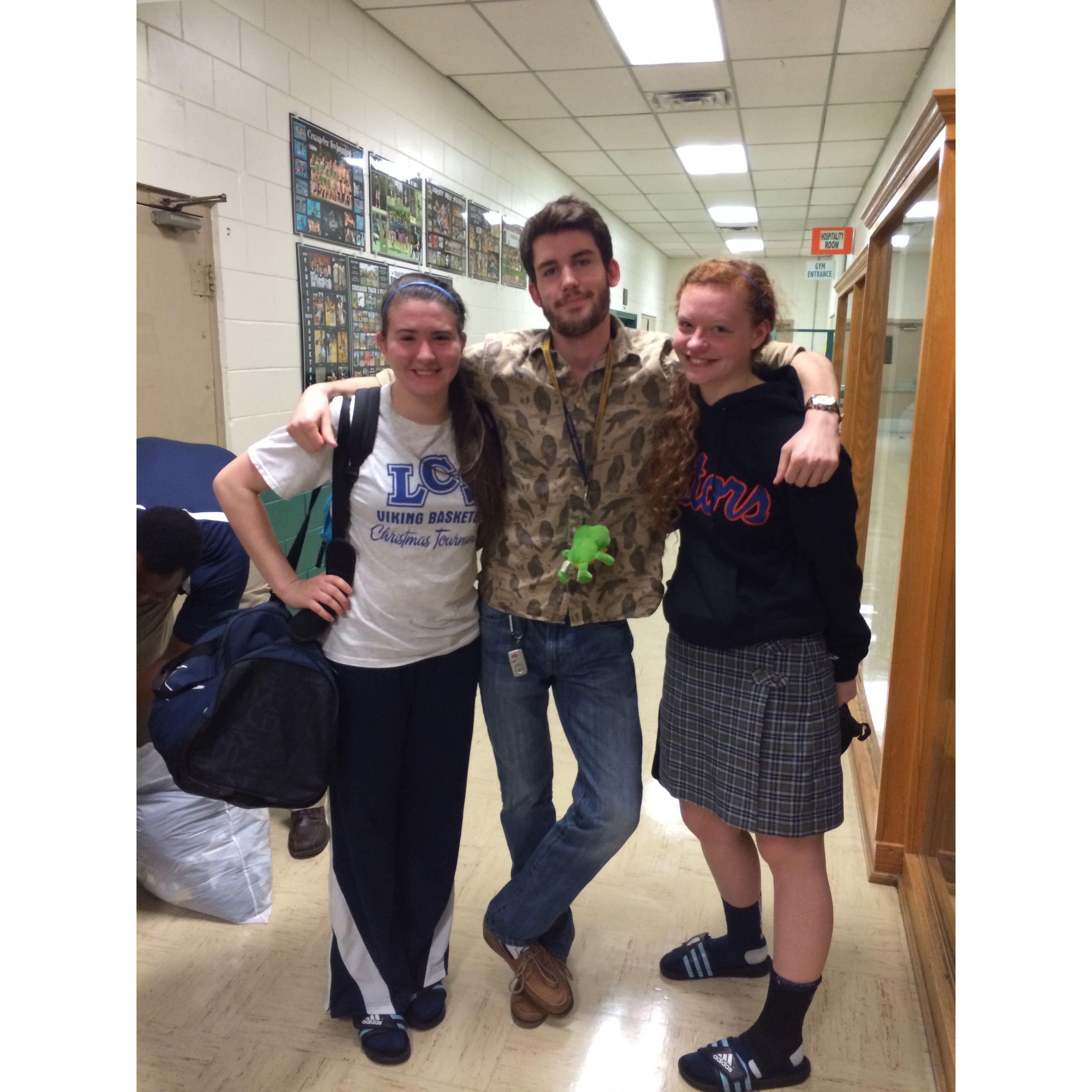 Daniel as the Lady Lancer basketball team's #1 fan.