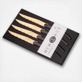 Farberware 4pc Laguiole Steak Knife Set White/Silver