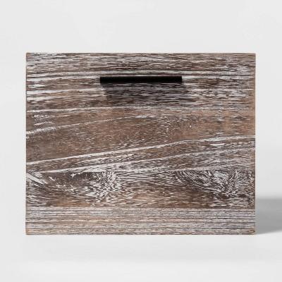 Small Decorative Light Wood Crate White Brown 8"x11" - Project 62&#8482;