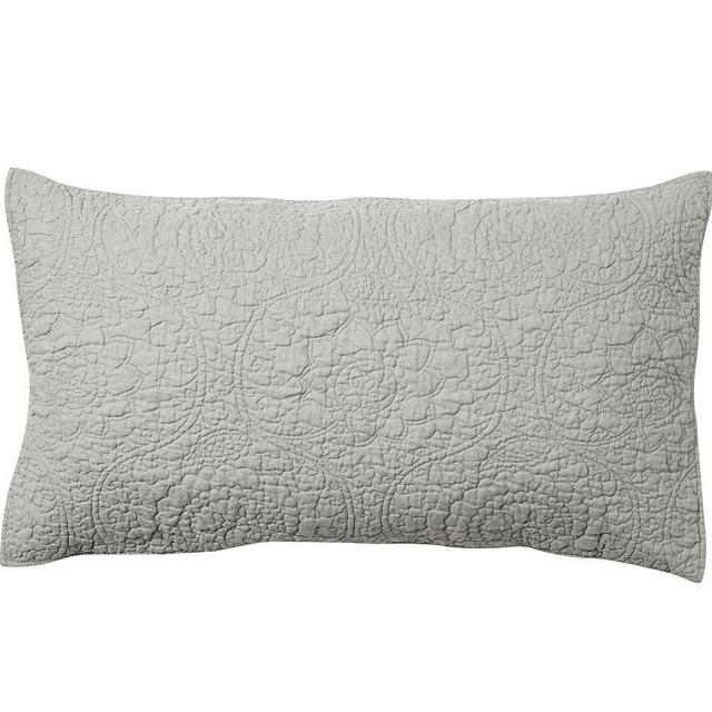 Flagstone Belgian Flax Linen Floral Stitch King Shams, Set of 2