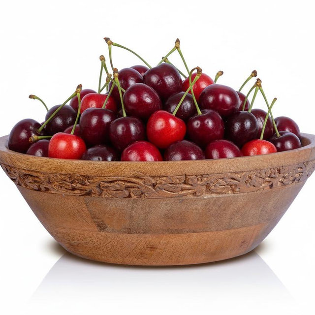 Mela Artisans Wooden Fruit Bowl | Medium Burnt Finish | 9” Mango Wood Serving Bowl with Felt Pads | Multipurpose for Kitchen Countertop |Salad | Snacks | Breads & More | Natural Grain Texture