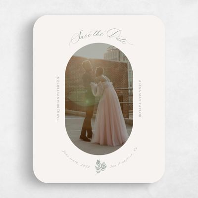 Beige Rounded Wedding Save the Date - Leif Frame