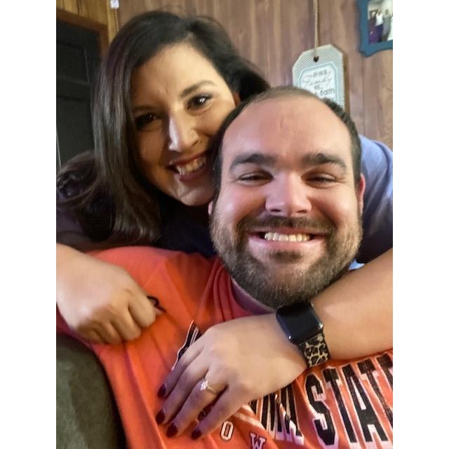 We hadn't announced we were engaged on social media but we posted this sneaky pic anyway :)