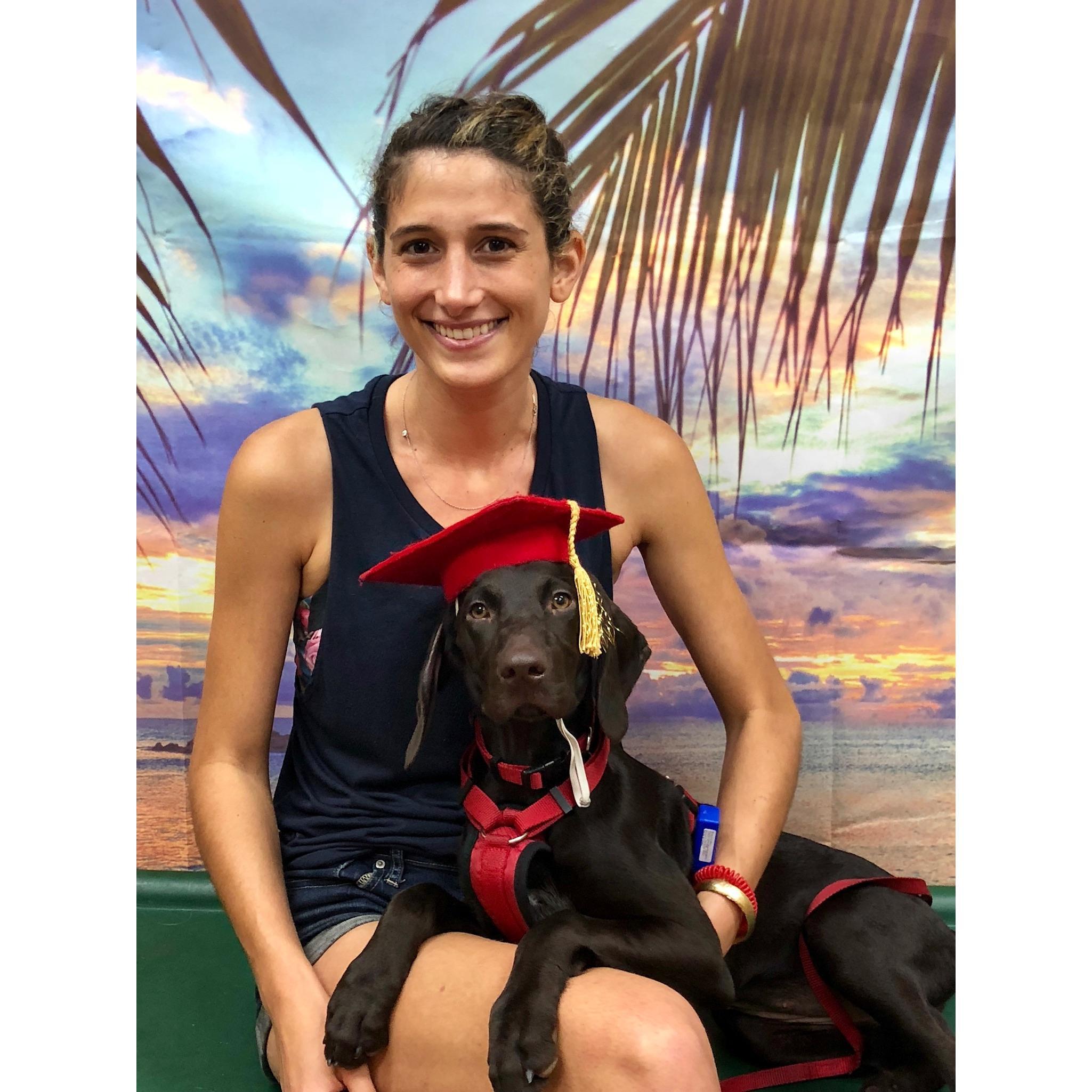 Gracie graduates puppy class