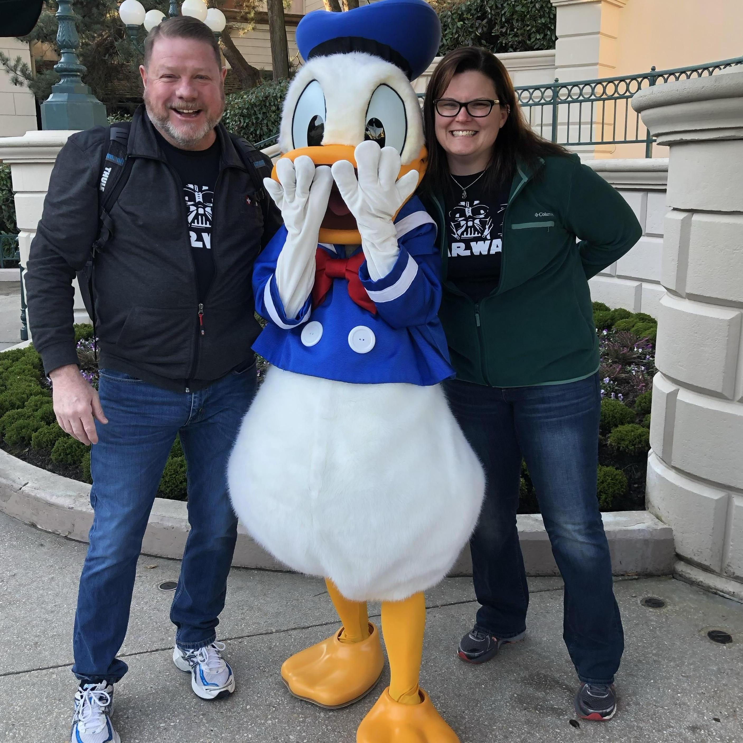 Cheesing over meeting Donald at Disneyland Paris