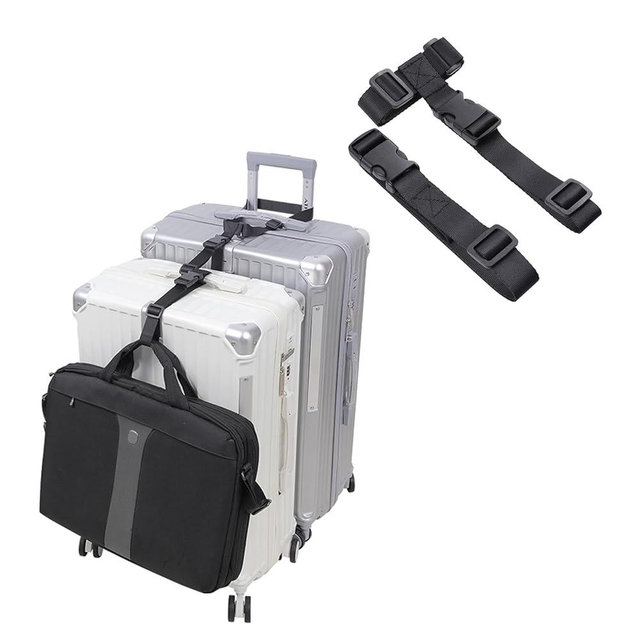 Vigorport Luggage Straps, Luggage Connector Straps for Suitcases Add A Bag and Connect Your 2 Suitcases Together Adjustable Attachment Accessories Belts (1'' Width Medium Size)
