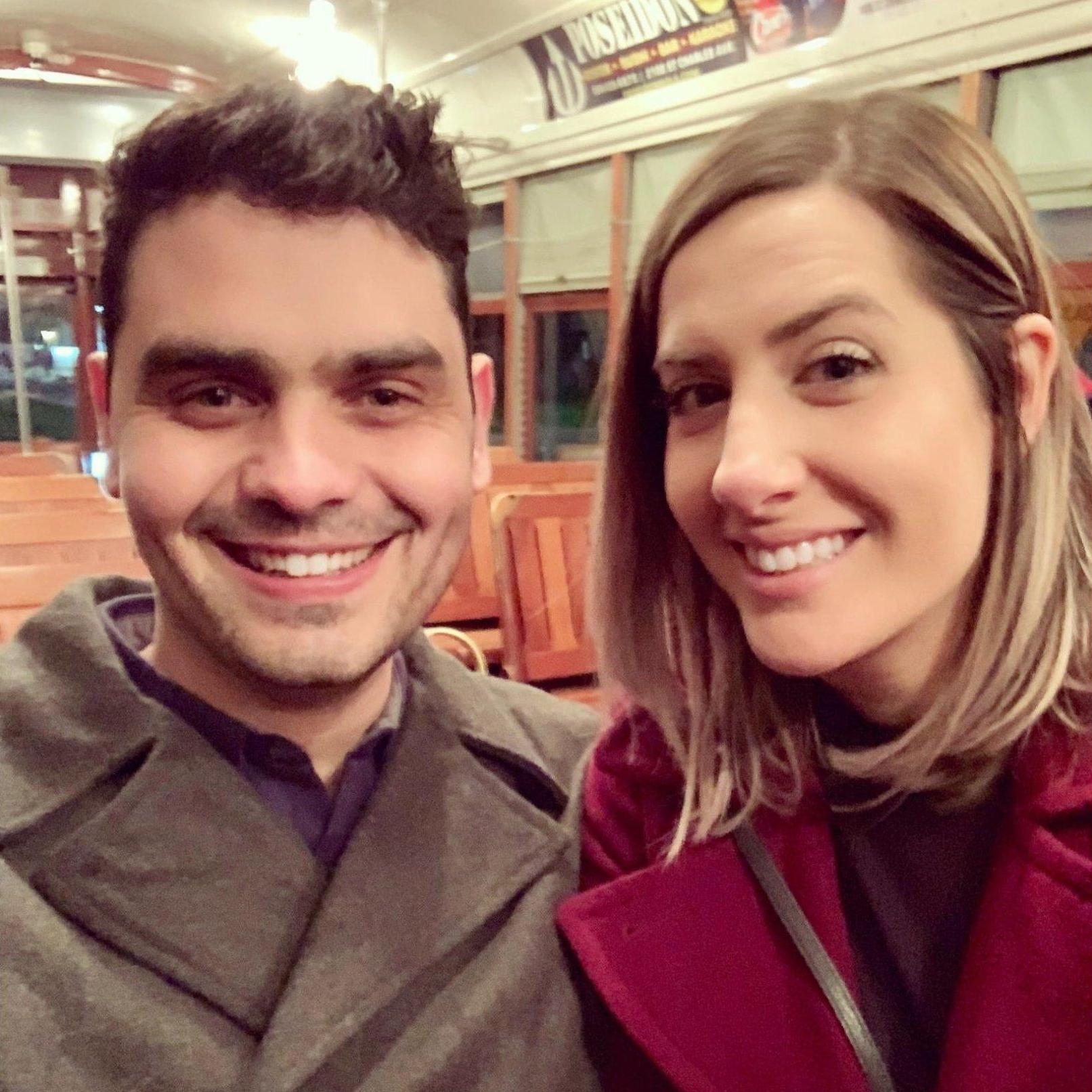Andrew's first street car ride