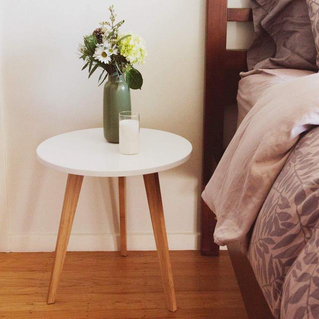 STNDRD. Bamboo End Tables - Living Room Set of 1, Small Bedside Nightstand or Side Table