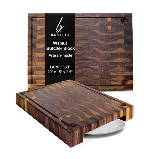 Cutting Board – Non Toxic End Grain Butcher Block with Handle, Charcuterie Boards, Cheese Board For Kitchen And Dining – Kitchen Must Haves Chopping Block - Food Safe Finishing