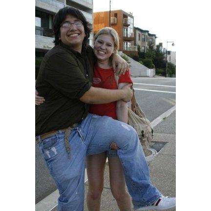 Summer 2006:
Notice Danny's long hair and braided belt. Almost as stylish as my corduroy purse.