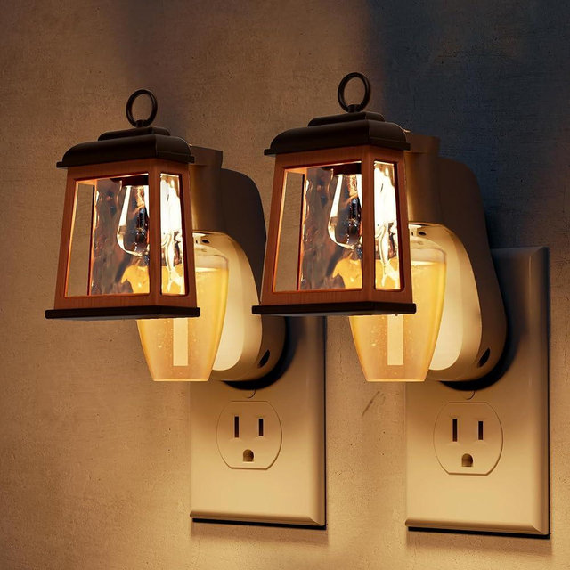 L LOHAS LED Wall Fragrance Plug in Night Light Compatible with Bath and Body Works Wall Plug Fragrance 2Pcs, 0-100LM Adjustable Brightness, 90°Rotary Plug Essential Oil Diffuser for Hallway, Bathroom