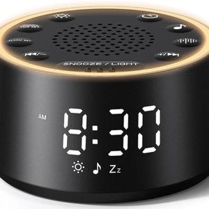 Dreamegg Sound Machine for Sleep - D1 Nova White Noise Sound Machine for Baby Adult with Alarm Clock, Soothing Sounds, Dimmable, White Noise Alarm Clocks for Bedrooms Heavy Sleepers Travel, Black