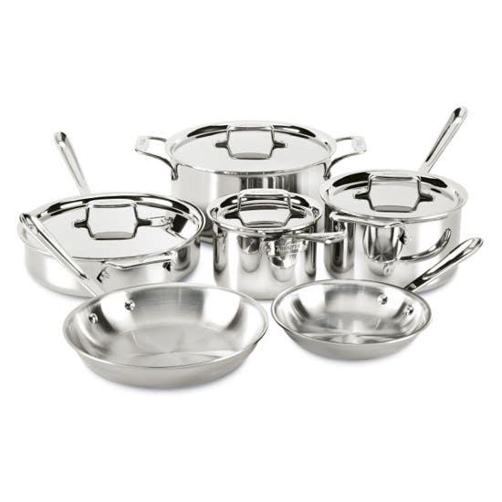 D5 Stainless Polished 5-ply Bonded Cookware Set, 10 piece Set