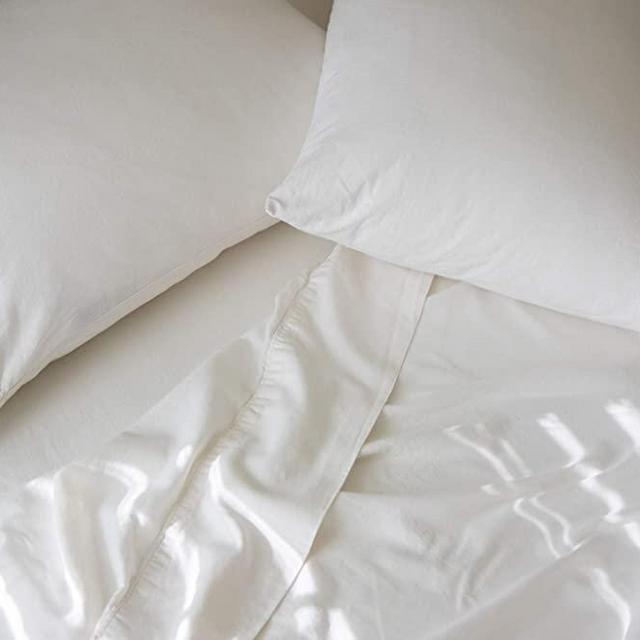 Oasis Fine Linens Stonewashed Linen Sheet Set (King, Cirrus)