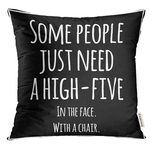 UPOOS Throw Pillow Cover Black Meme Funny Inspirational Quotation White Sarcastic Decorative Pillow Case Home Decor Square 18x18 Inches Pillowcase
