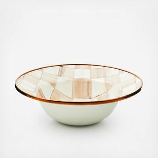 Mocha Check Stainless Steel Breakfast Bowl