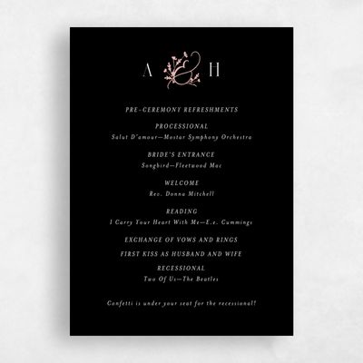Black Wedding Program - Olmo