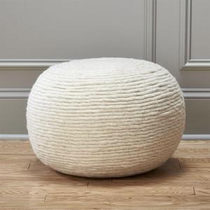 wool wrap natural pouf