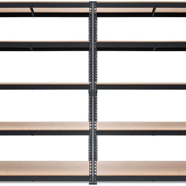 HOMEDANT Z-beam 5 Tier Laminated Heavy Duty Garage Storage Adjustable Wide Size Metal Shelving Unit Utility Rack Shelves Organization Multipurpose Shelf Shed Warehouse 47.7"W x 24.1"D x 71.3"H 2Pack